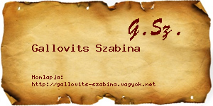 Gallovits Szabina névjegykártya
