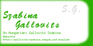 szabina gallovits business card